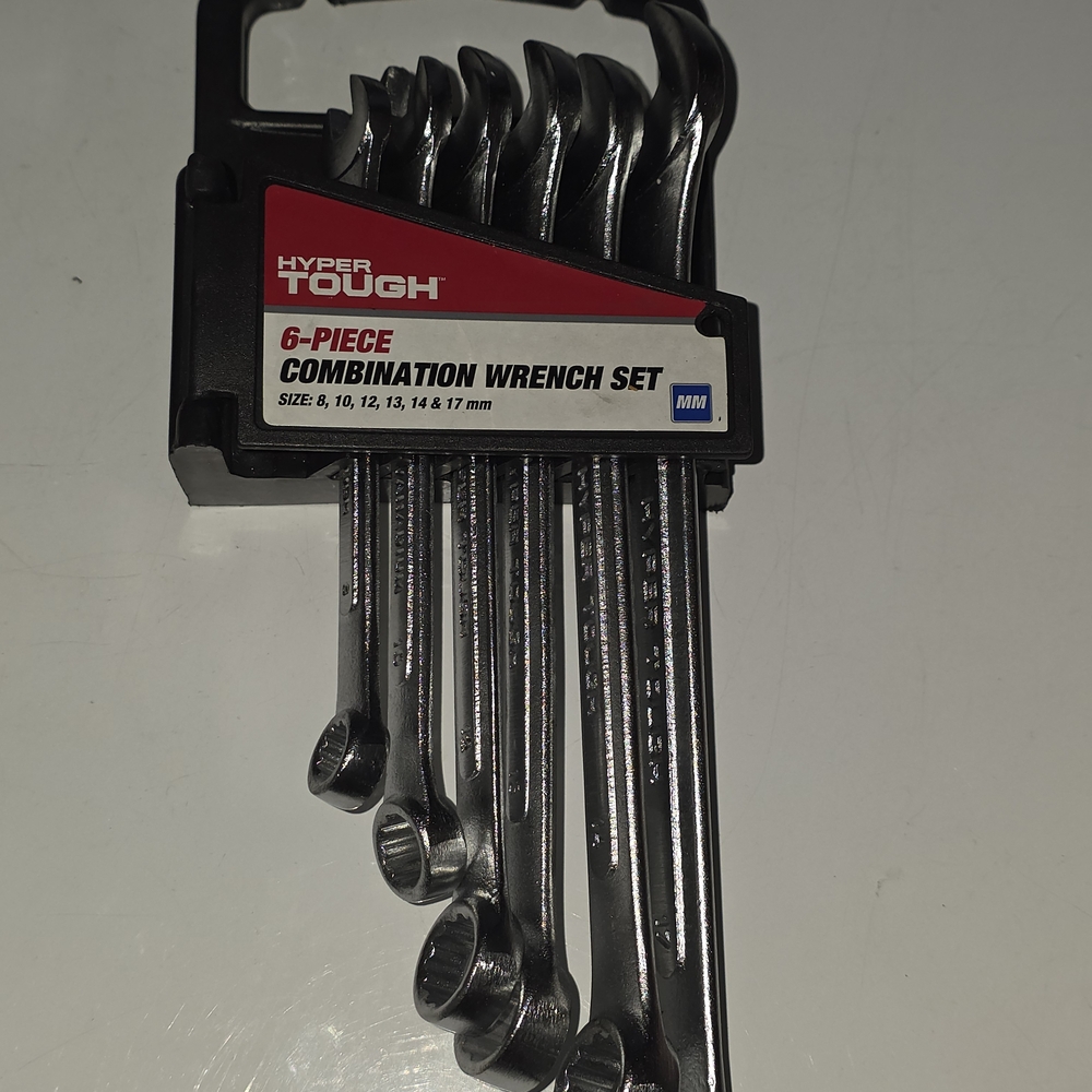 Hyper Tough 6-Piece Chrome Combination Wrench Set - Silver